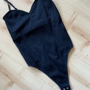 GOING OUT - Black Ribbed Bodysuit